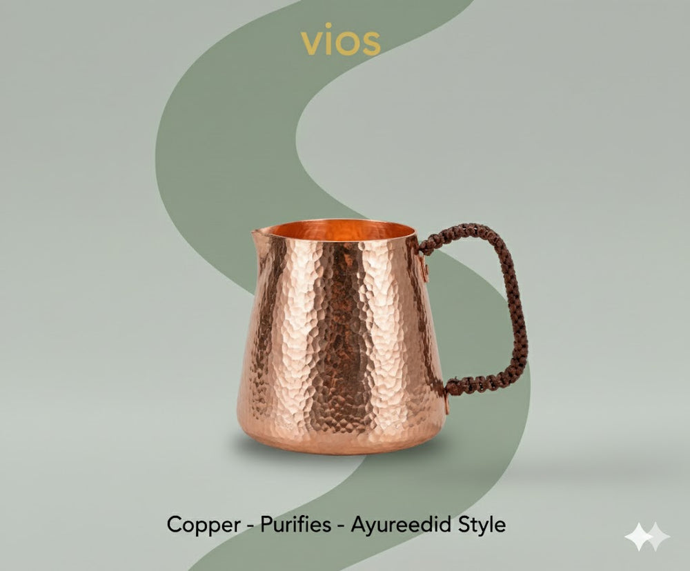 vios Hammered Copper Pitcher | Natural Water Alkalizer