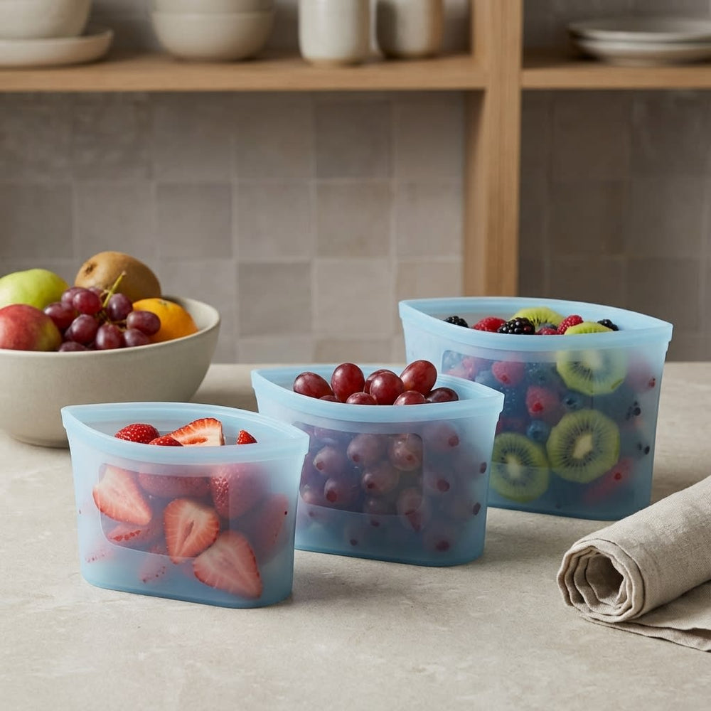 vios 3pc Reusable Silicone Food Storage Bags | Eco-Safe Freshness