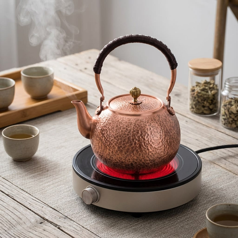 vios Hammered Copper Tea Kettle Stovetop | Pure Copper Health