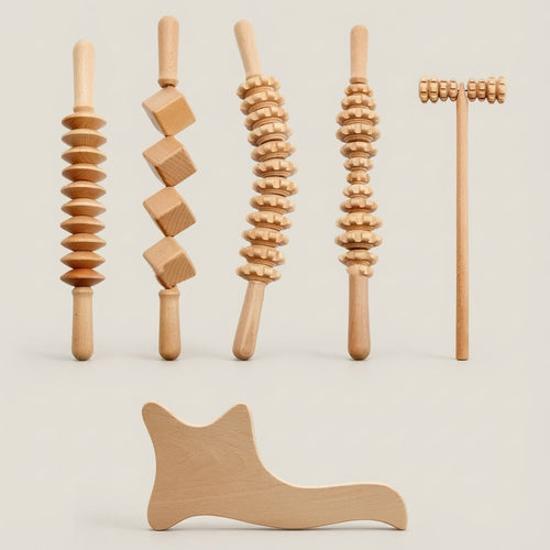 vios Wooden Massage Roller Set | Reduce Cellulite Tone