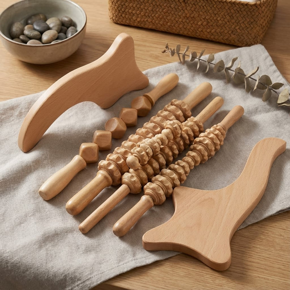 vios Wooden Massage Roller Set | Reduce Cellulite Tone