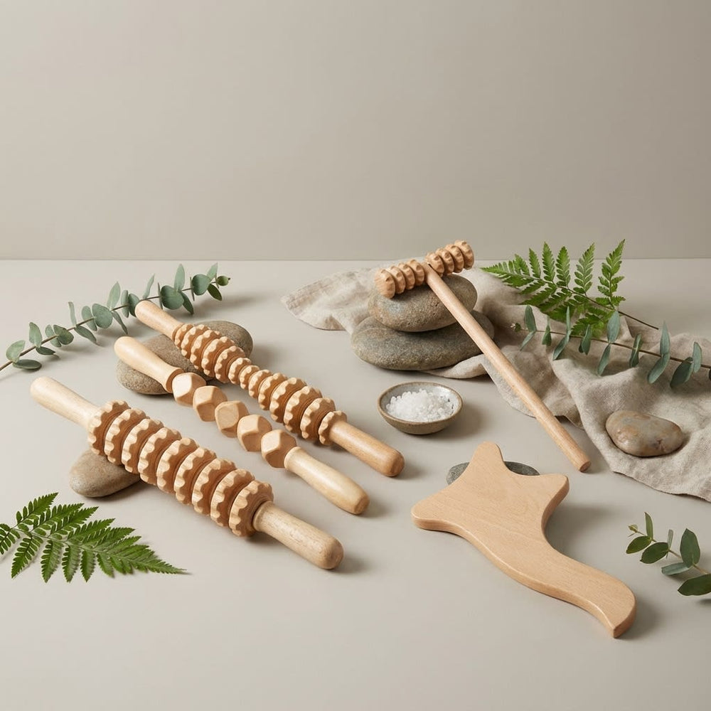 vios Wooden Massage Roller Set | Reduce Cellulite Tone