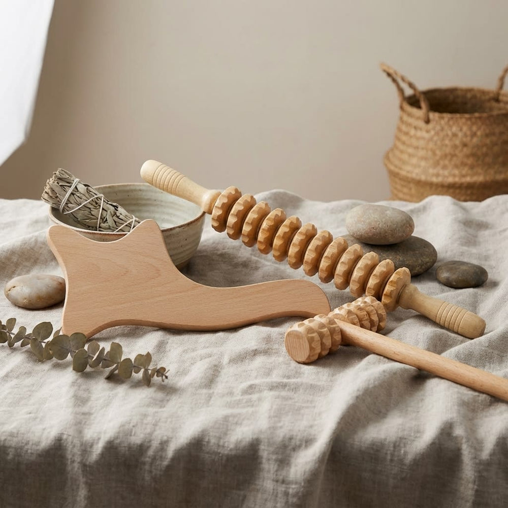 vios Wooden Massage Roller Set | Reduce Cellulite Tone