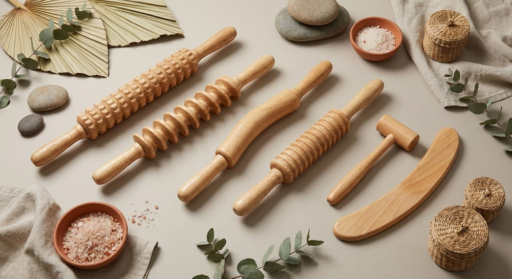 vios Wooden Massage Roller Set | Reduce Cellulite Tone